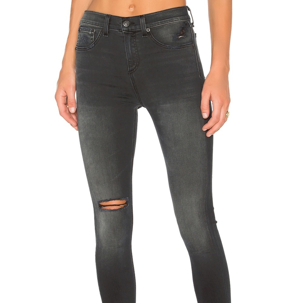 Rag and Bone Cropped high waisted denim